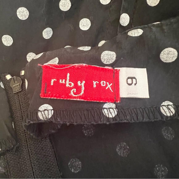 Ruby Rox Black White Polka Dot Strapless Retro Style Pinup Dress B18/22 - Picture 6 of 10